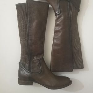 Frye Knee High Leather Boots Taupe Size 6